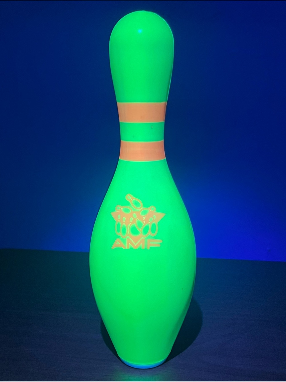 AMF 15in Bowling Pin ABC Approved Neon Yellow (Black Light) Plastic Coated Wood